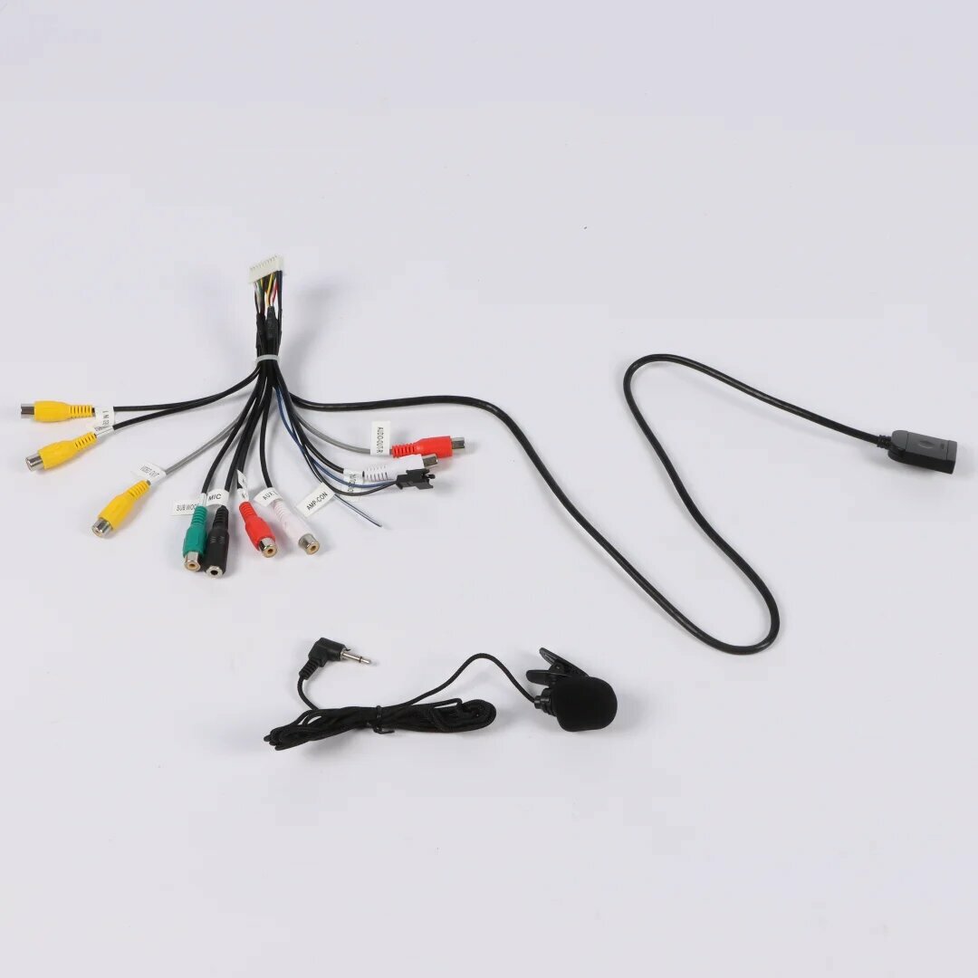 1 шт. 20-контактный разъем RCA аудио-видео AUX соединение хвостовая линия с микрофоном для автомобильных радиоприемников Android Teyes — фото 1