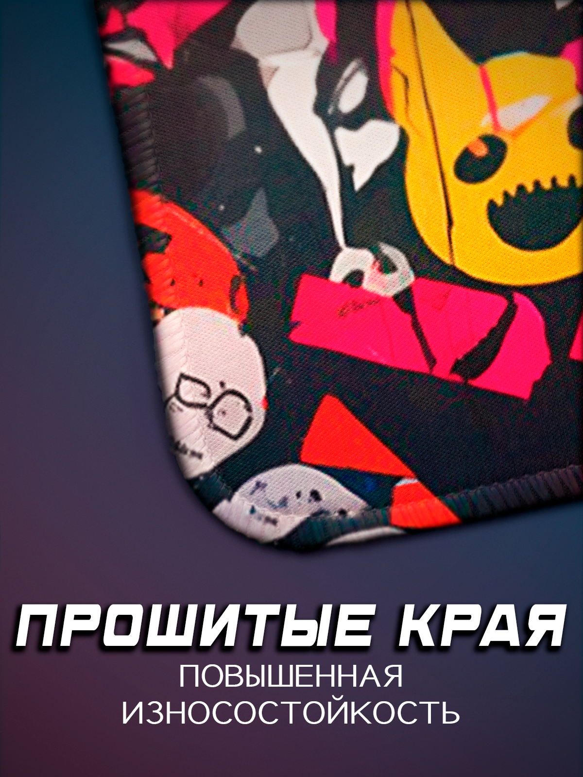 Коврик для мышки большой 900х400 Демоница, Игровой коврик для мыши аниме XXL, серый — фото 1