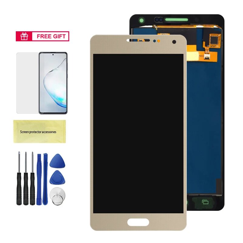 A500 ЖК-дисплей для Samsung A5 2015, ЖК-дисплей с сенсорным преобразователем в сборе для Samsung SM-A500F A500M с регулируемой яркостью, TFT Gold
