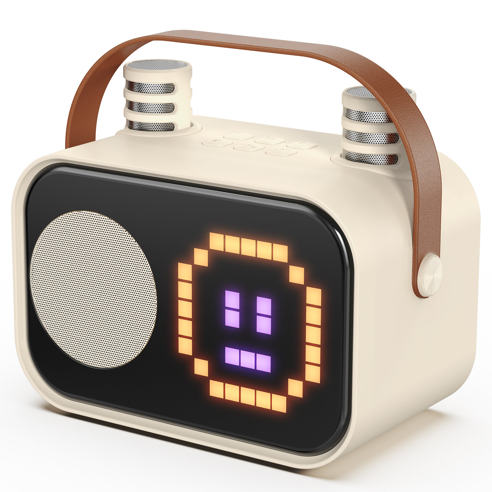 Караоке-машина JYX, портативная Bluetooth-колонка, 2 беспроводных микрофона, 15 анимированных режимов отображения