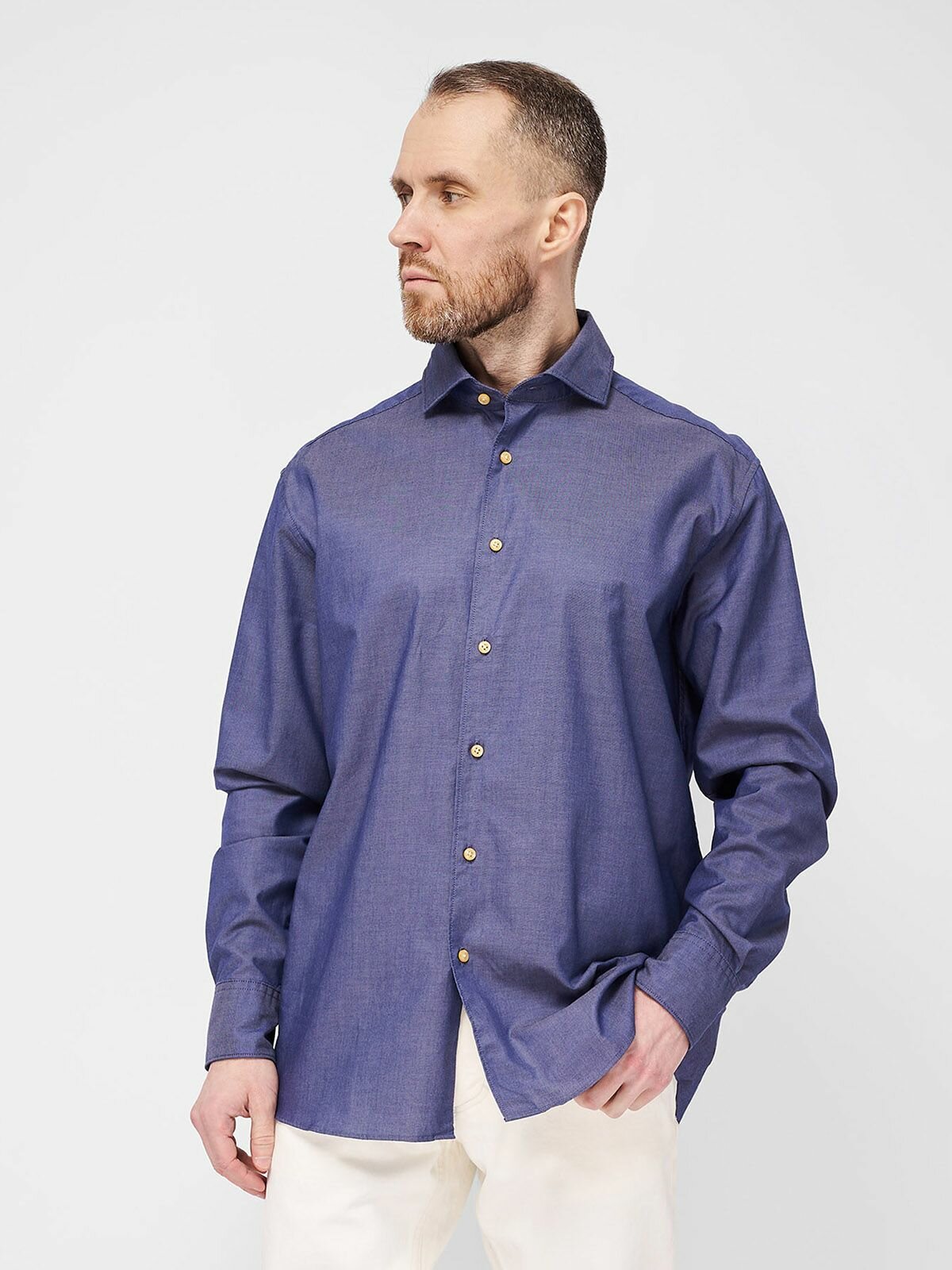 Рубашка Eterna Modern Fit, размер 42, dark blue