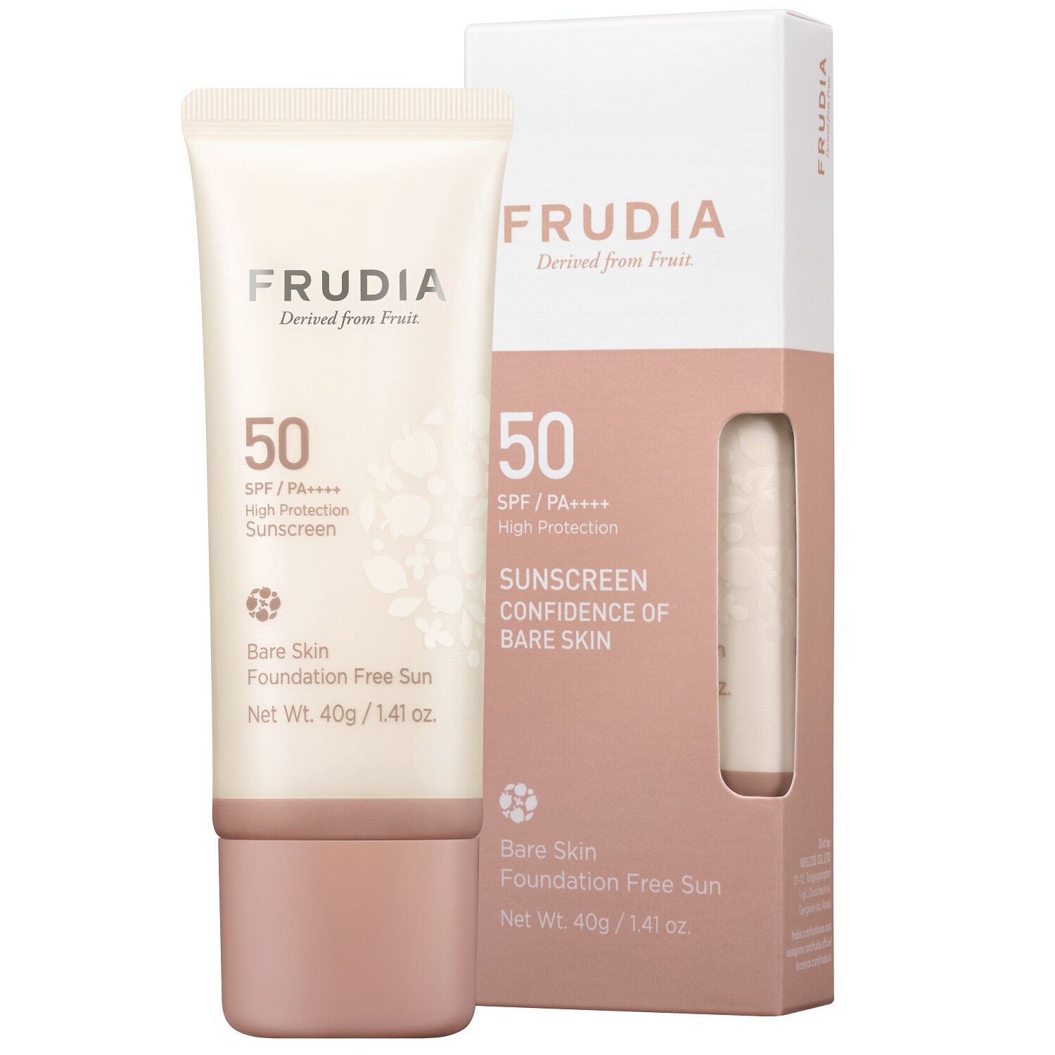 Тональная основа для естественного макияжа SPF50 / PA++++, 40 г (Frudia, Sun Cream)