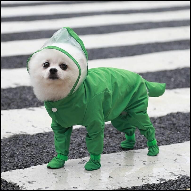 Дождевик для собак s-xxl Полностью закрытый Одежда для домашних животных с капюшоном