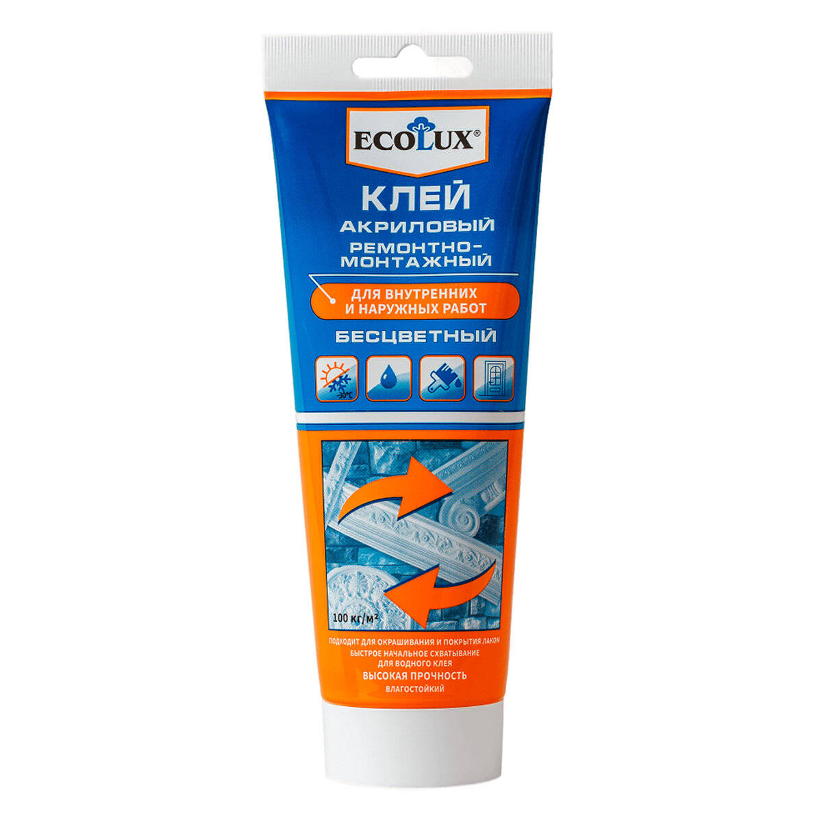 Клей акриловый ремонтно-монтажный Ecolux туба 200 мл прозрачный