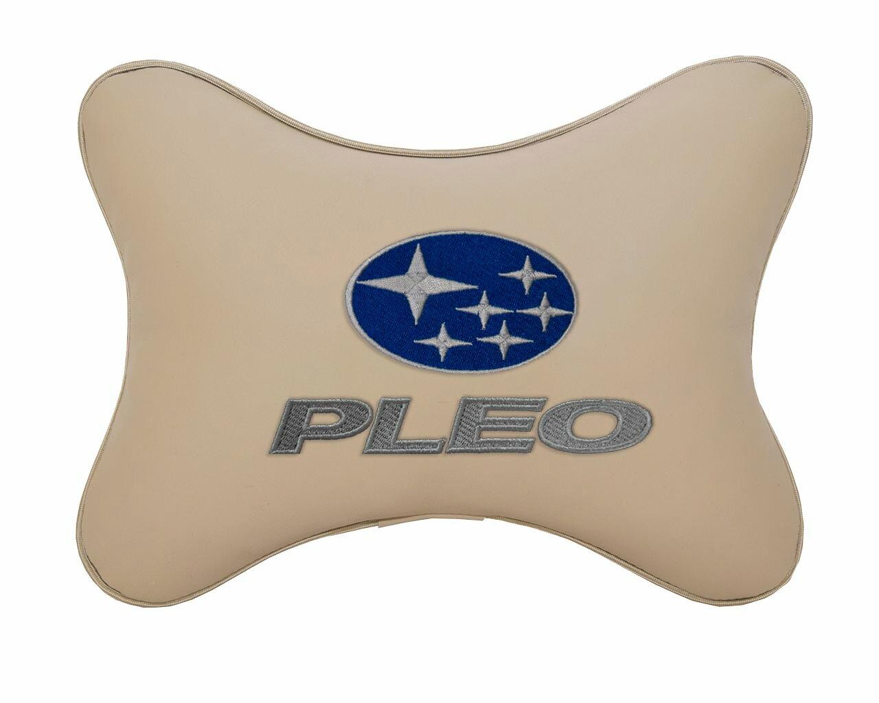 Подушка автомобильная на подголовник бежевая экокожа SUBARU Pleo
