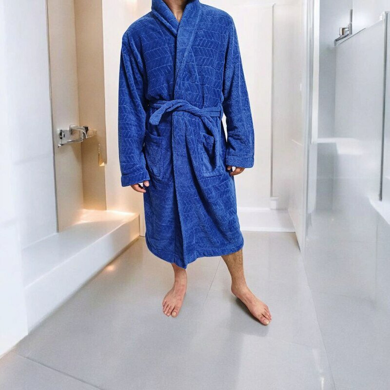 Халат LINENS, размер 2XL, синий — фото 1