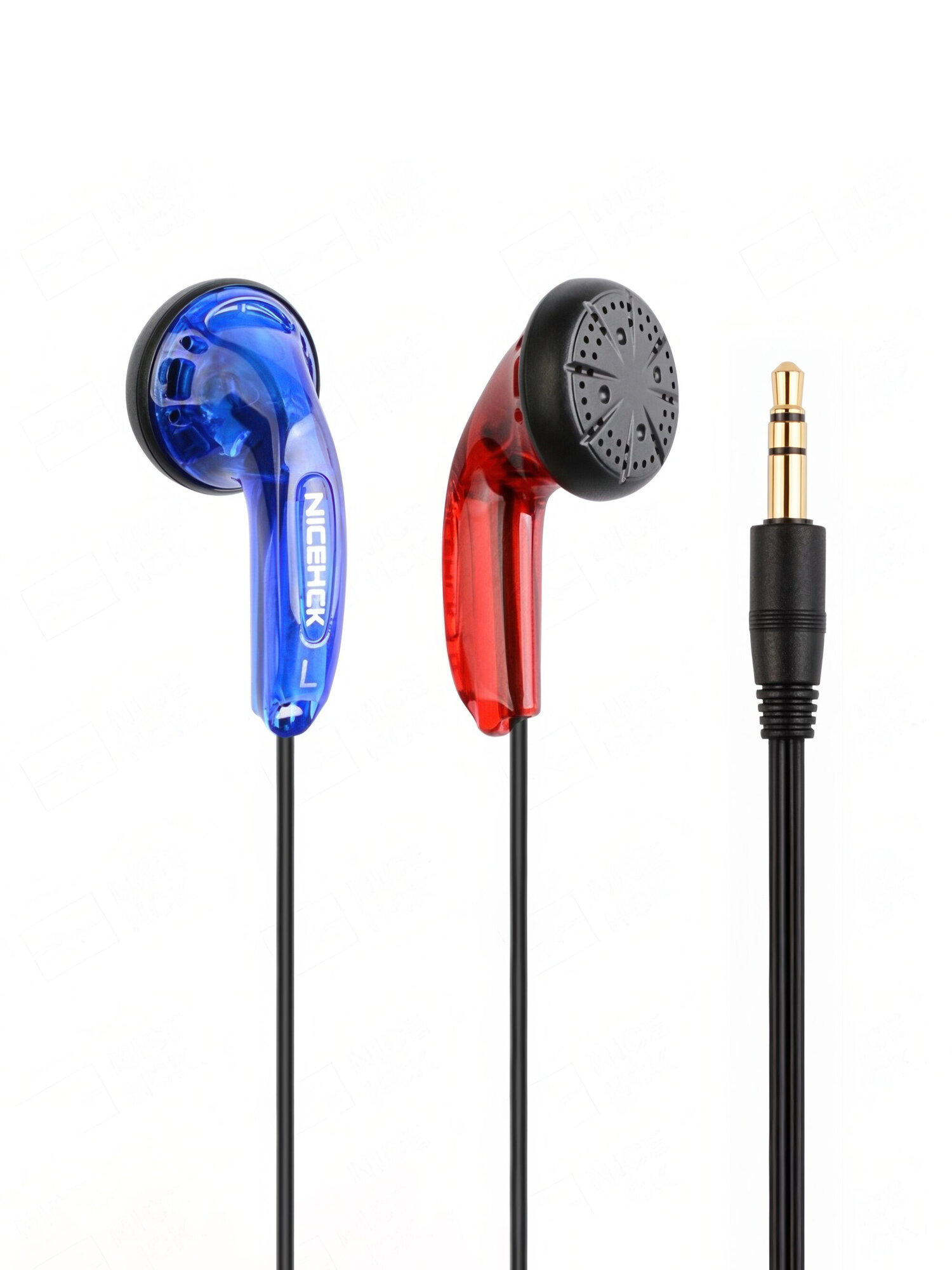 Проводные наушники вкладыши NiceHCK MX500, mini jack 3.5, красный, синий