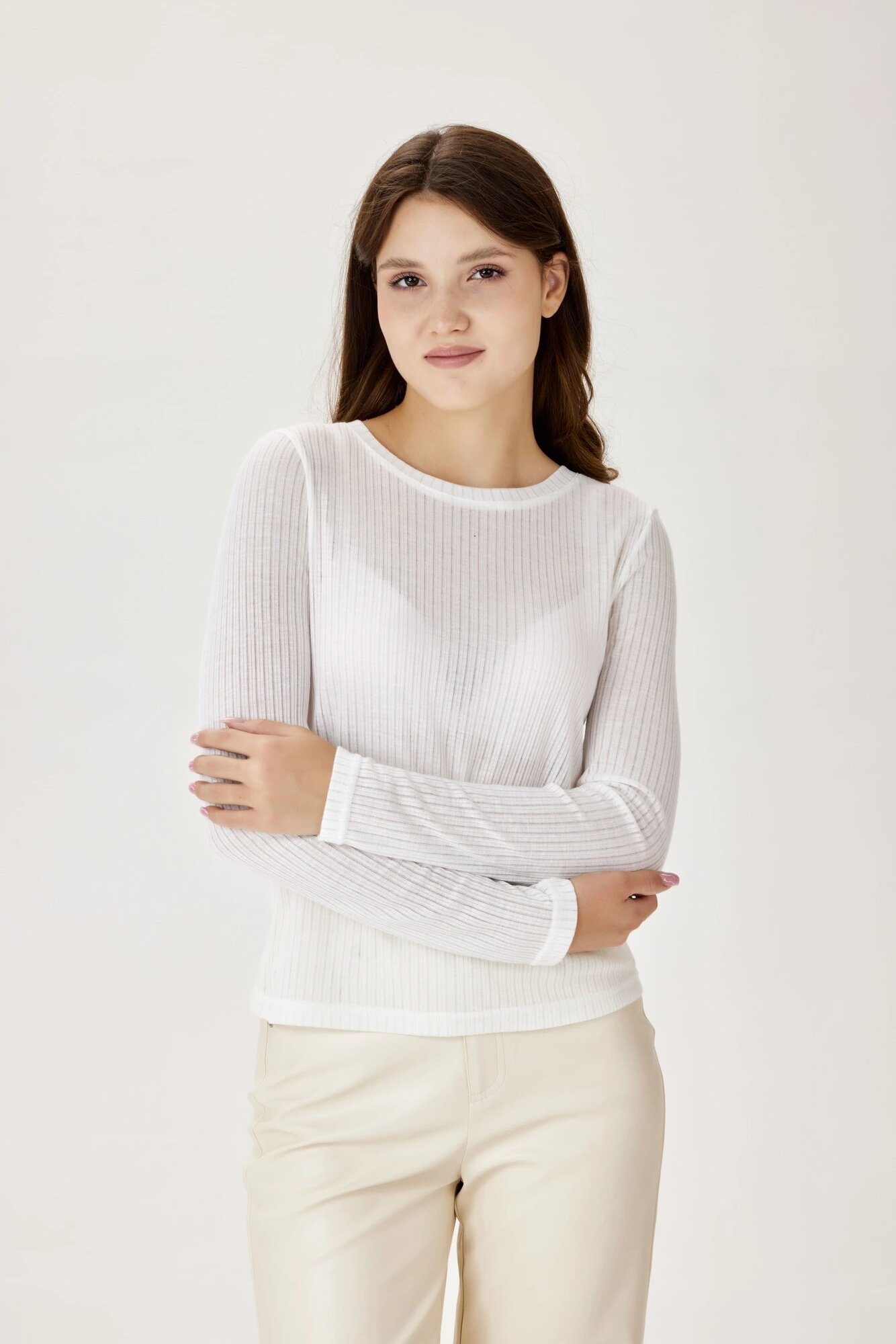 Лонгслив Selfie, размер XS, , белый — фото 1