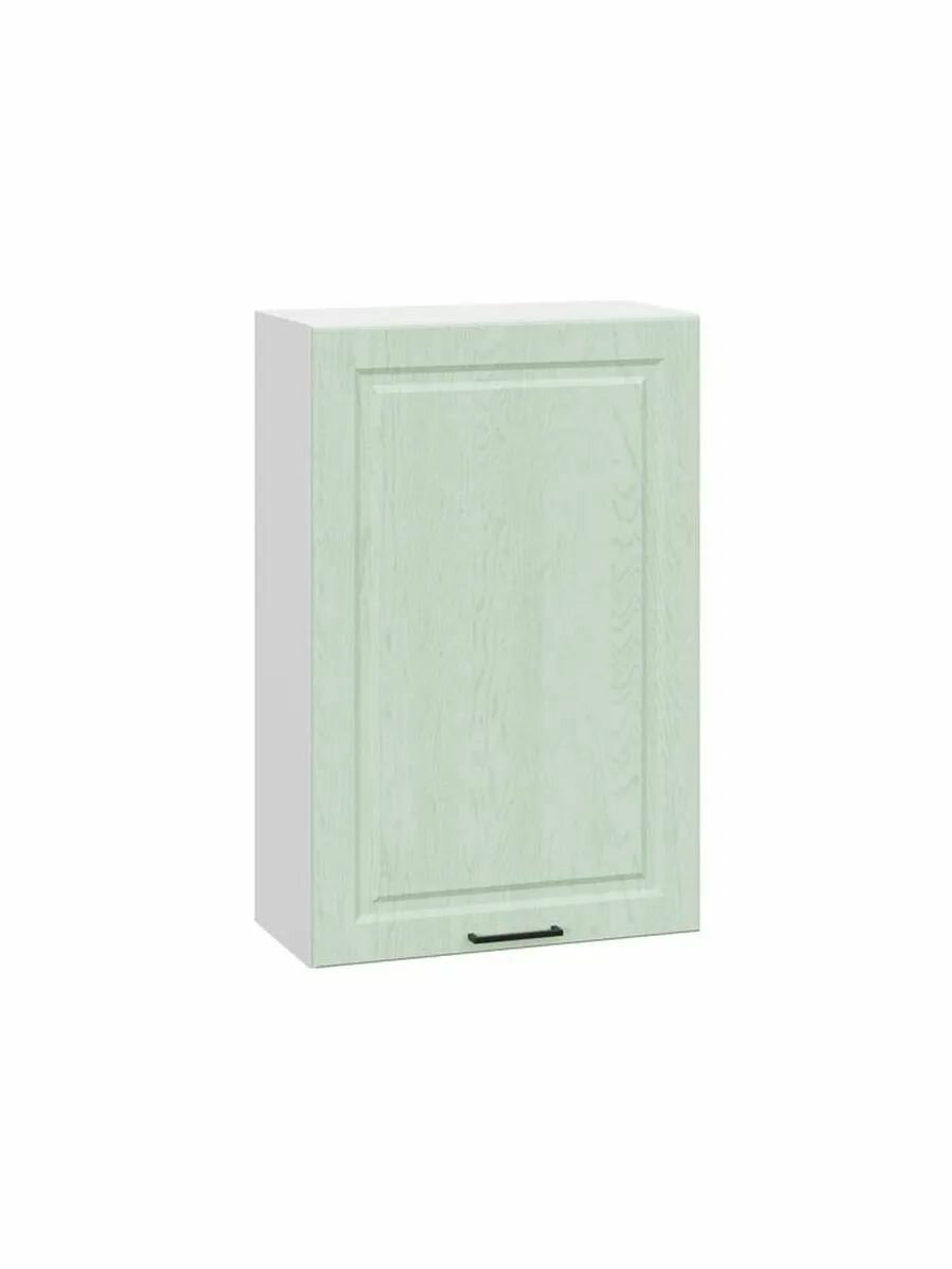 Кухонный модуль навесной шкаф Шервуд с доводчиками с полками 60х29.6х91.2 см Белый / Шато мята