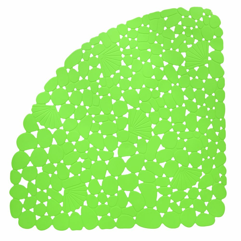 Коврик для душевой кабины, 54х54 см треугольный, нескользящий зеленый