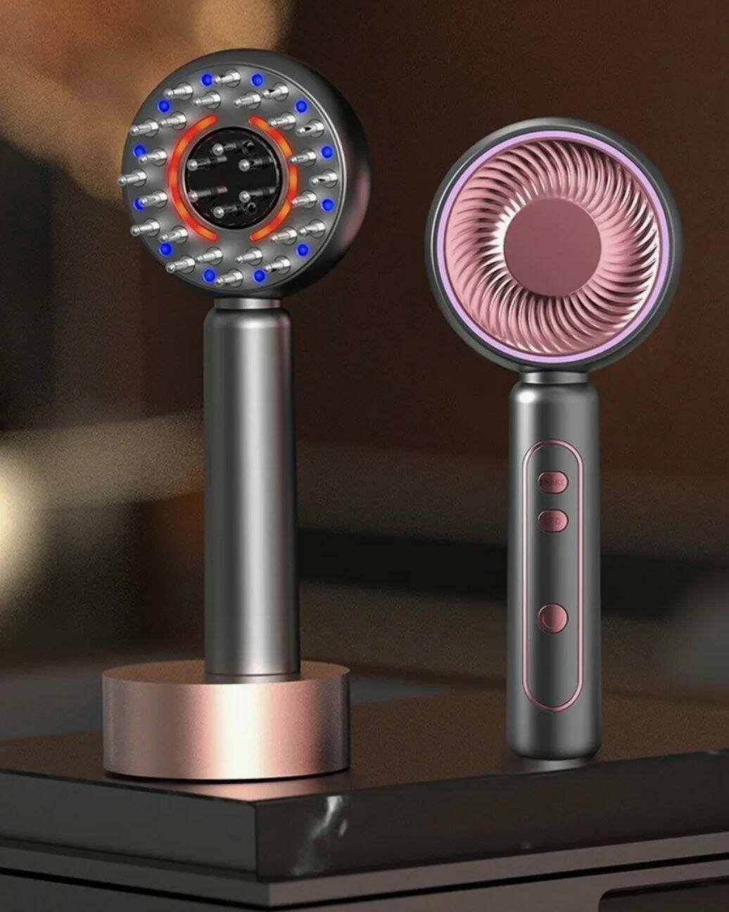 Расчёска-выпрямитель, серая, электрическая, 3 температурных режима, шнур 2м