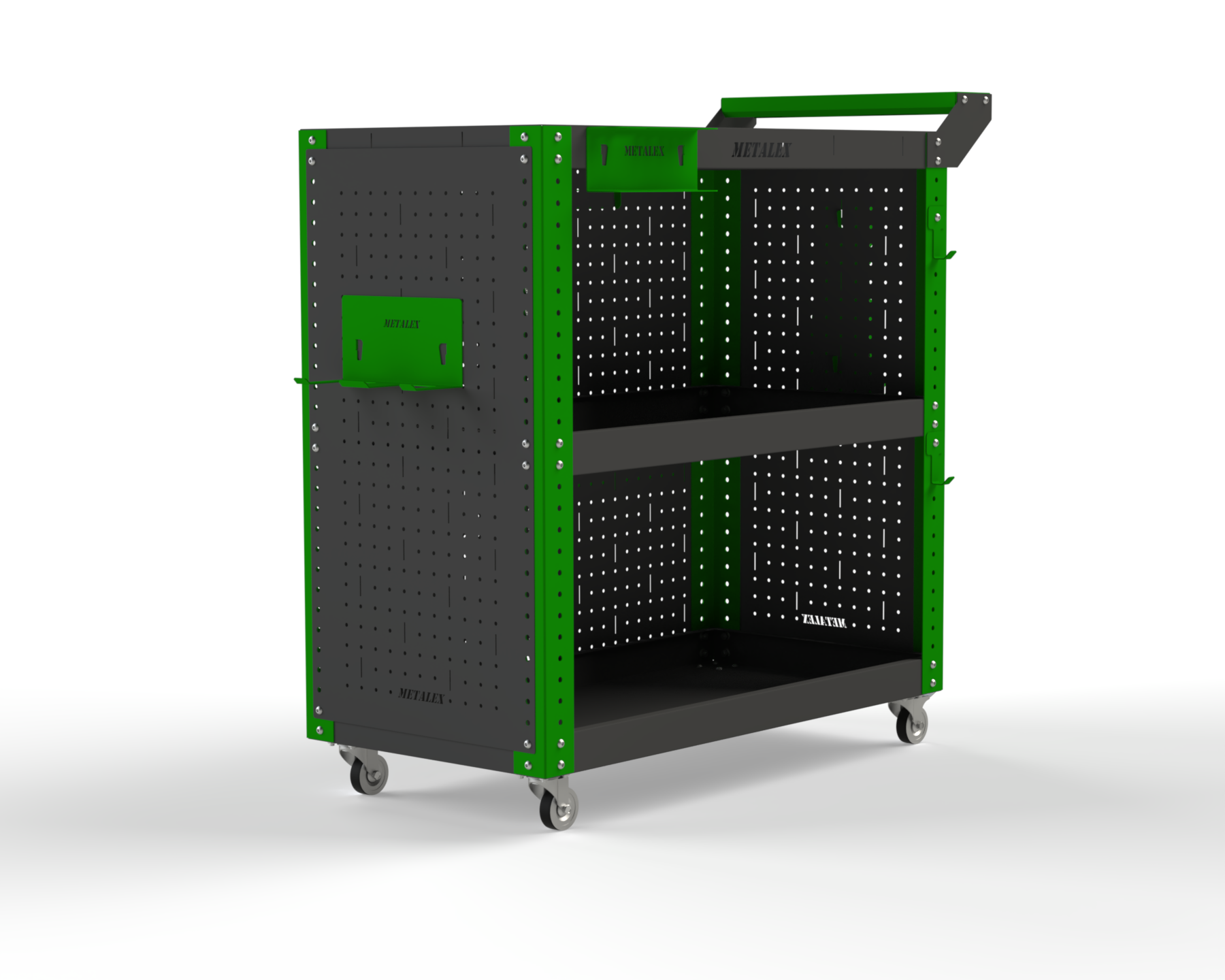 Тележка инструментальная Metalex Тип 3 800х450х800 3 полки (серо-зеленый)