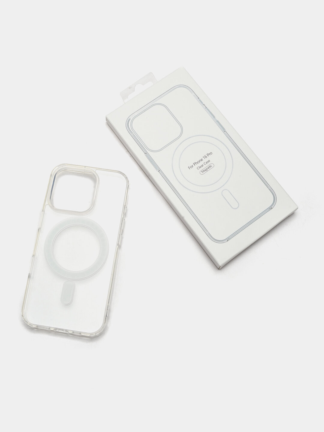Чехол MagSafe, для iPhone 16 Pro, силикон, прозрачный, защита камеры — фото 1