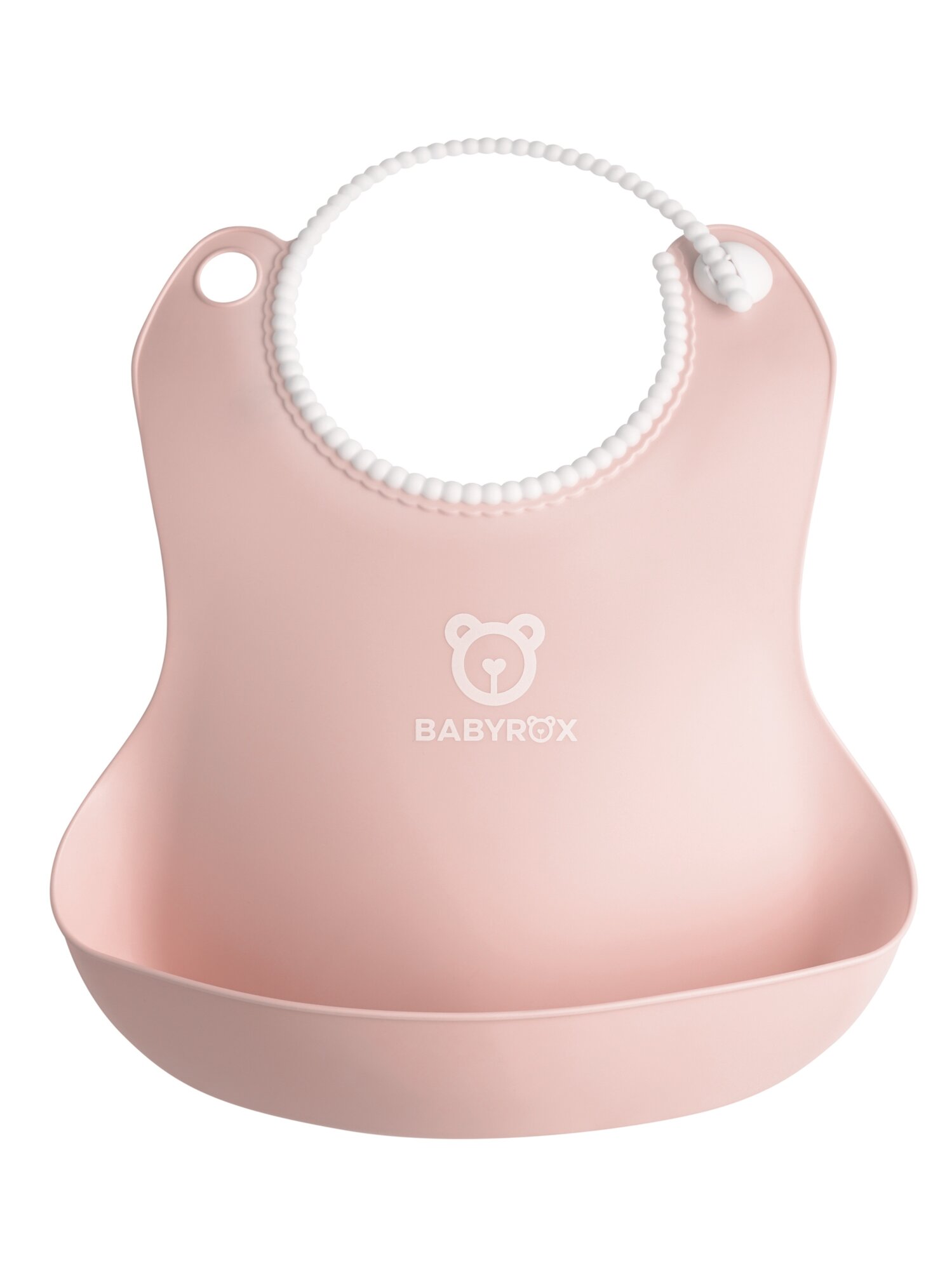 Изображение Пластиковый нагрудник с вместительным карманом BABYROX розовый