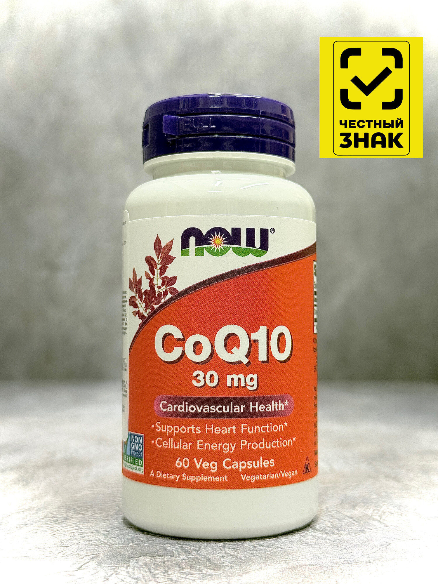 Коэнзим Now Foods CoQ10, 30 мг, 60 капсул для здоровья сердца фото