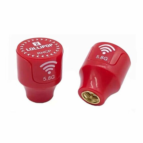 Антенна 5,8 GHz 3Dbi правая поляризация 0 мм RHCP SMA для FPV красная