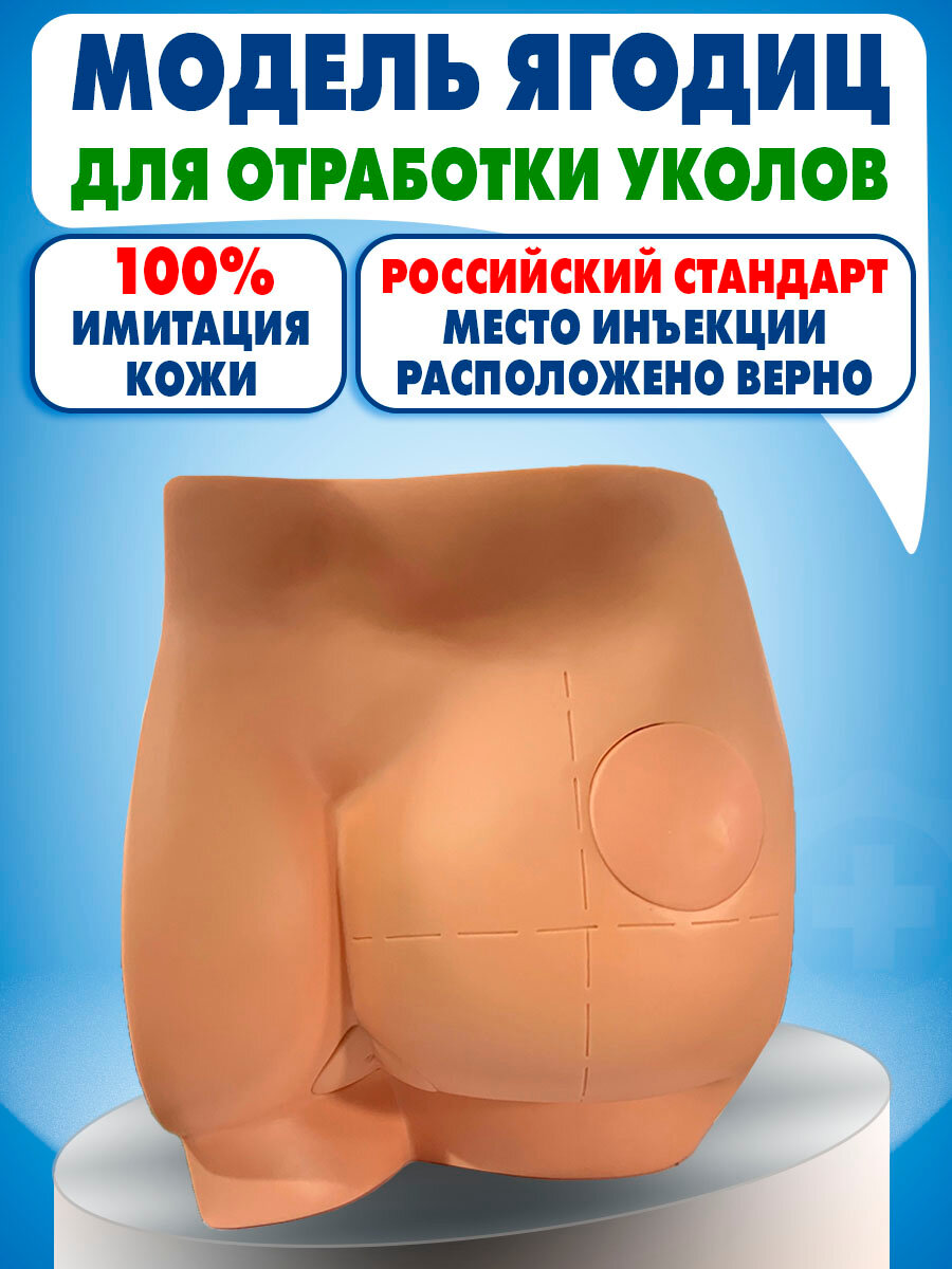 Анатомическая модель ягодиц, тренажер для отработки навыков внутримышечных инъекций