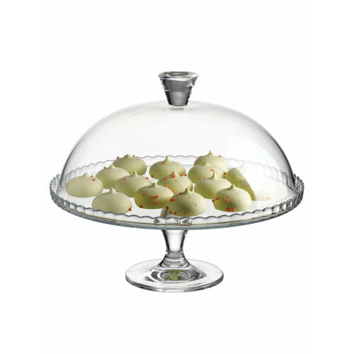 фото Стеклянная тортовница на ножке с крышкой pasabahce patisserie, 322 мм