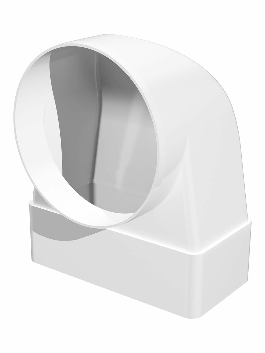 Переходник сккп D150 90° 60х204 пластик ERA белый для воздуховодов