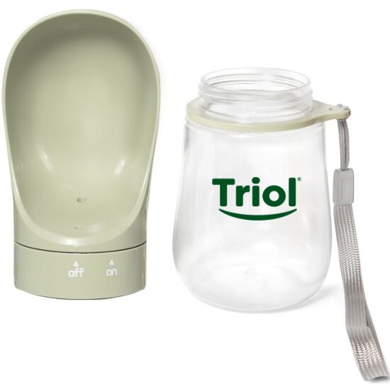 Картинки Дорожная поилка для животных Triol TRAVEL "Компакт", оливковая, d75*215мм 300мл