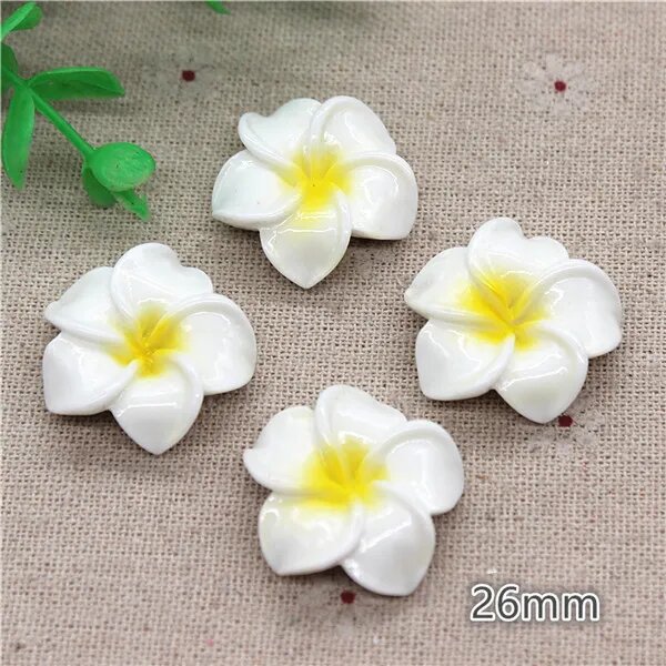 Кабошон Плюмерия рубра из канифоли Ywbeads 26mm 10pcs