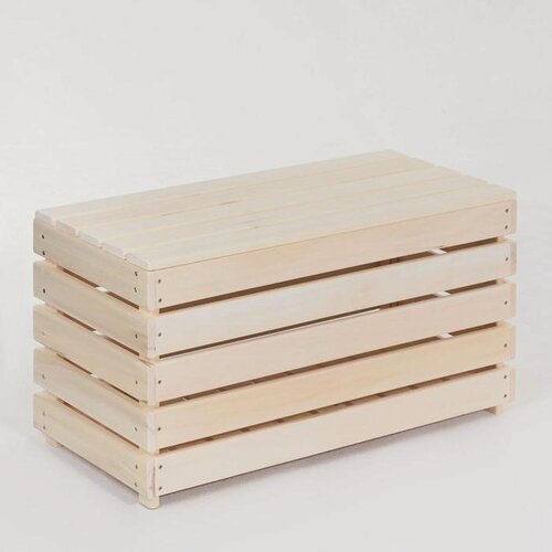 Изображение товара Скамья с ящиком Добропаровъ, размер 80×40×45см, из липы, максимальная нагрузка 160 кг