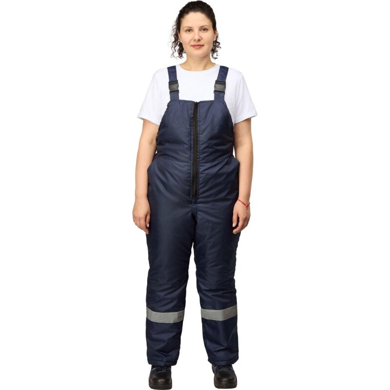Полукомбинезон рабочий КНР зимний женский синий размер 56-58 рост 158-164