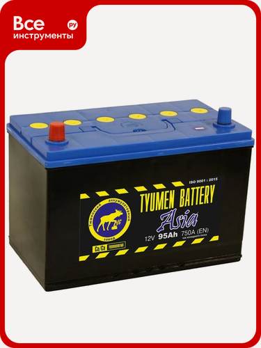 Изображение товара Аккумуляторная батарея TYUMEN BATTERY Тюмень asia 6ст -95.1 l TNSa95.1 кальциевый 12‑вольтный, прямая полярность