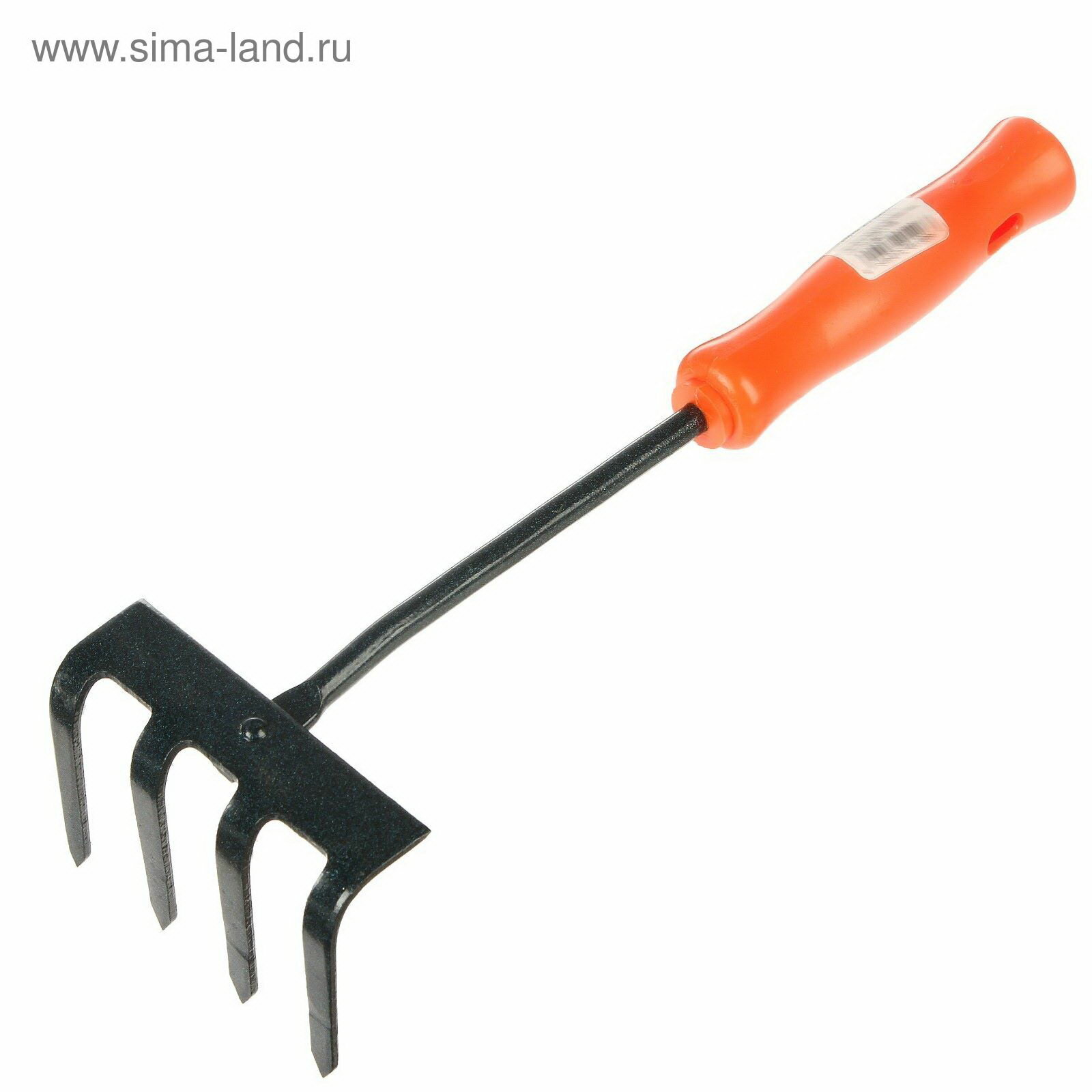 Малые прямые грабли 4 зубцов длина 31 см металл пластиковая ручка