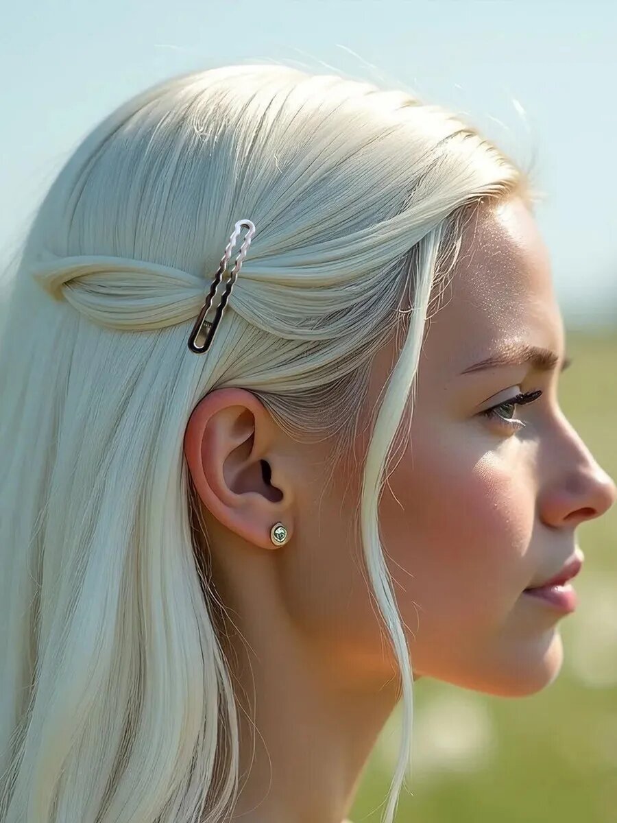 Заколки LovelyHeirstyle, металл, 3 шт, для волос, цвет серый — фото 1