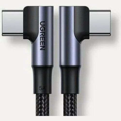 Изображение товара Кабель угловой Ugreen USB-C - USB-C, 5A, 1м, серый(70696)