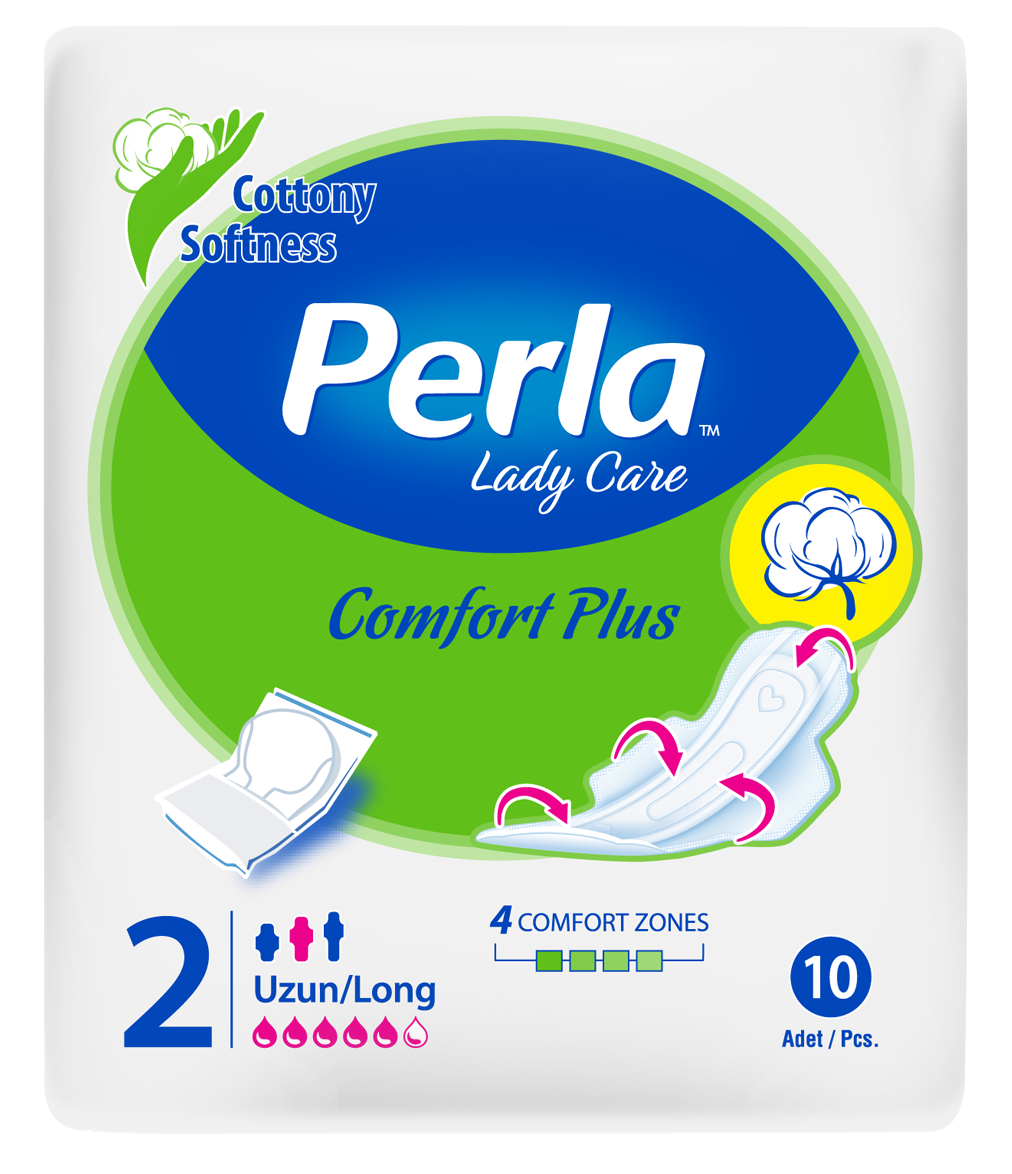 Гигиенические прокладки Perla Lady "Comfort Plus", мягкие, дышащие, размер 2, Long