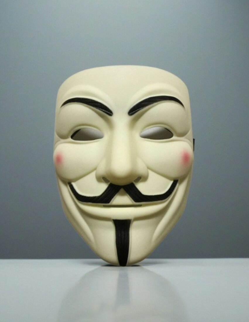 Карнавальная Маска "Вендетта" (маска Гая Фокса), цвет кремовый
