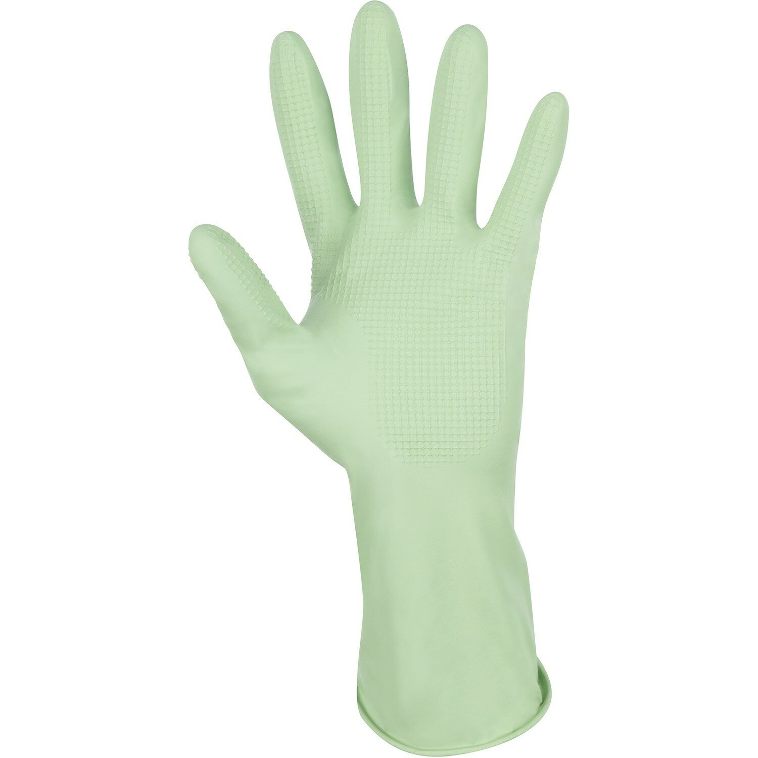 Перчатки рыжий КОТ латексные с хлопковым напылением зеленые размер S