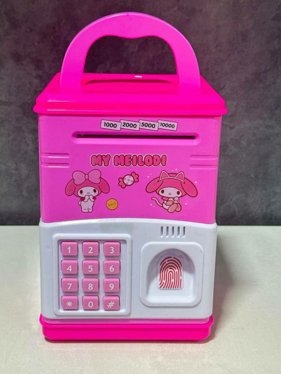 Сейф для денег "Герои мультфильмов", для девочек, голубой, 15х10 см