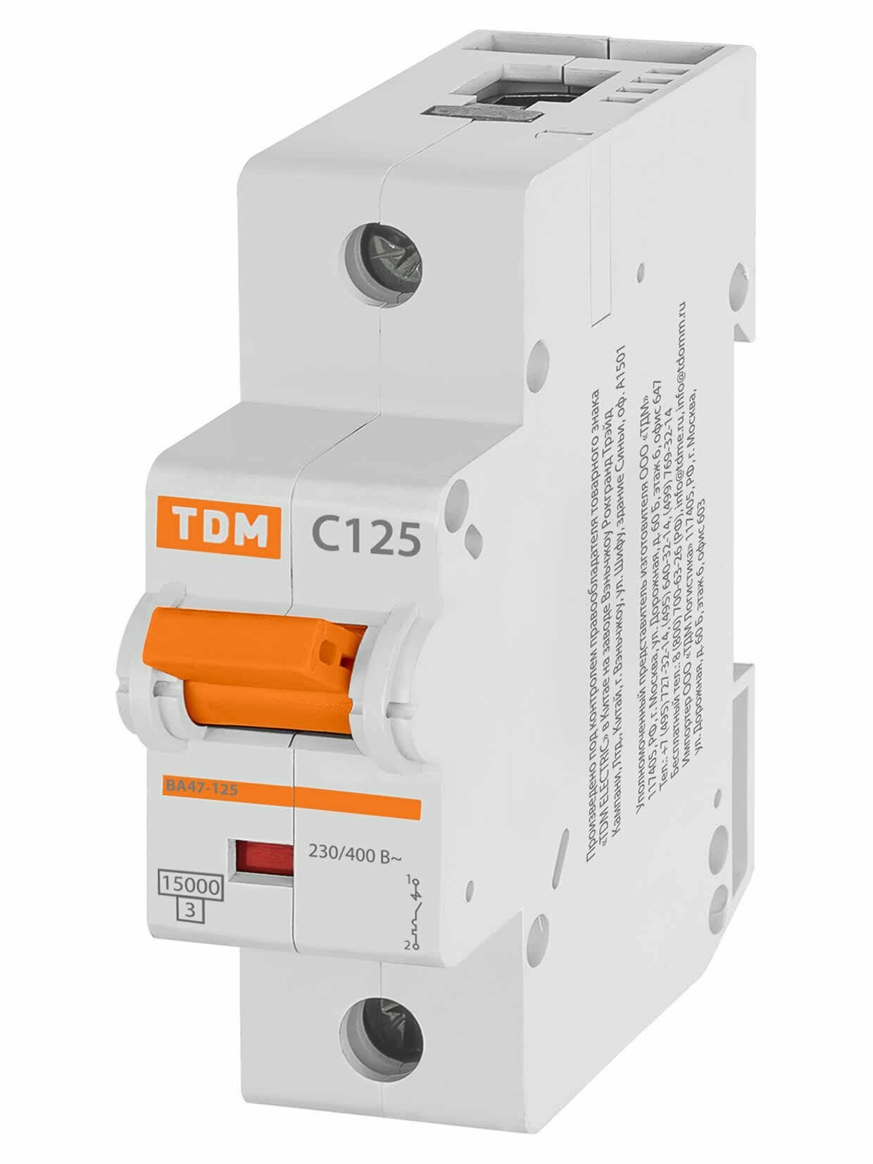 Авт. выкл. ВА47-125 1Р 125А 15кА х-ка С TDM