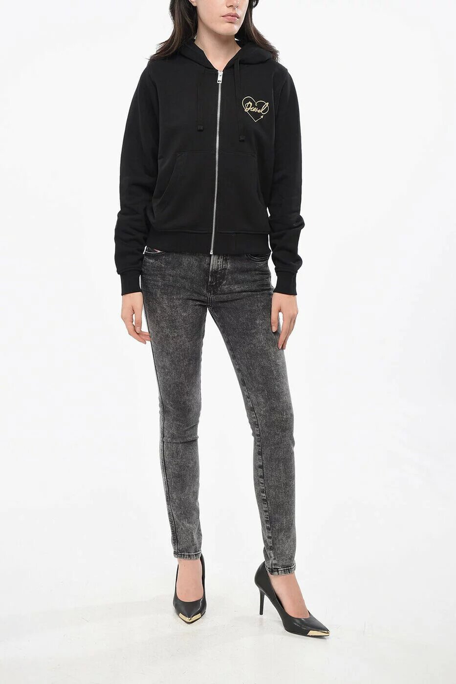 Толстовка спортивная DIESEL, размер XS, , черный — фото 1