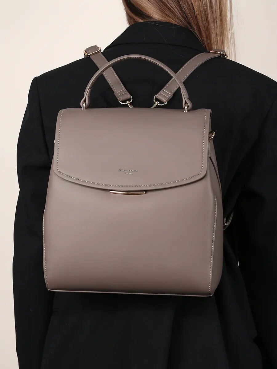 Сумка-рюкзак DAVID JONES, серо-коричневый — фото 1