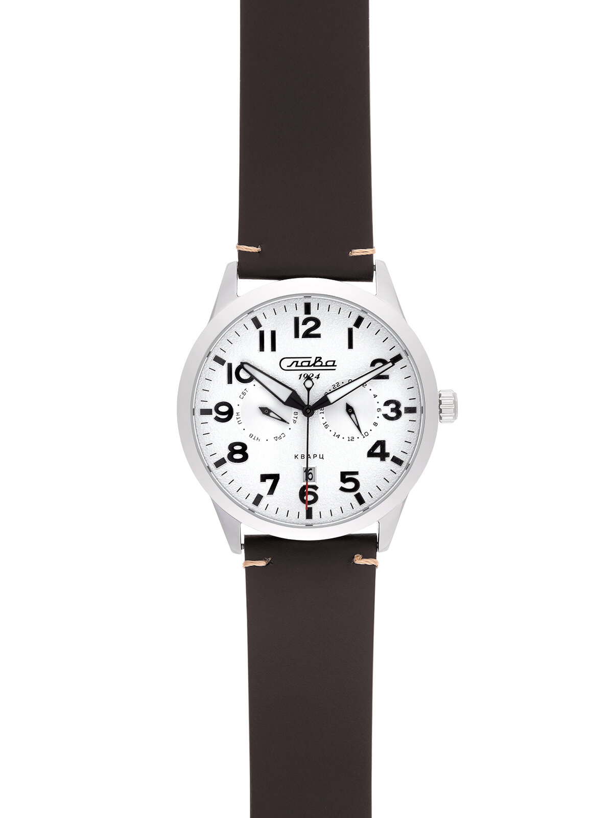 Наручные часы Слава Традиция, белый, черный — фото 1