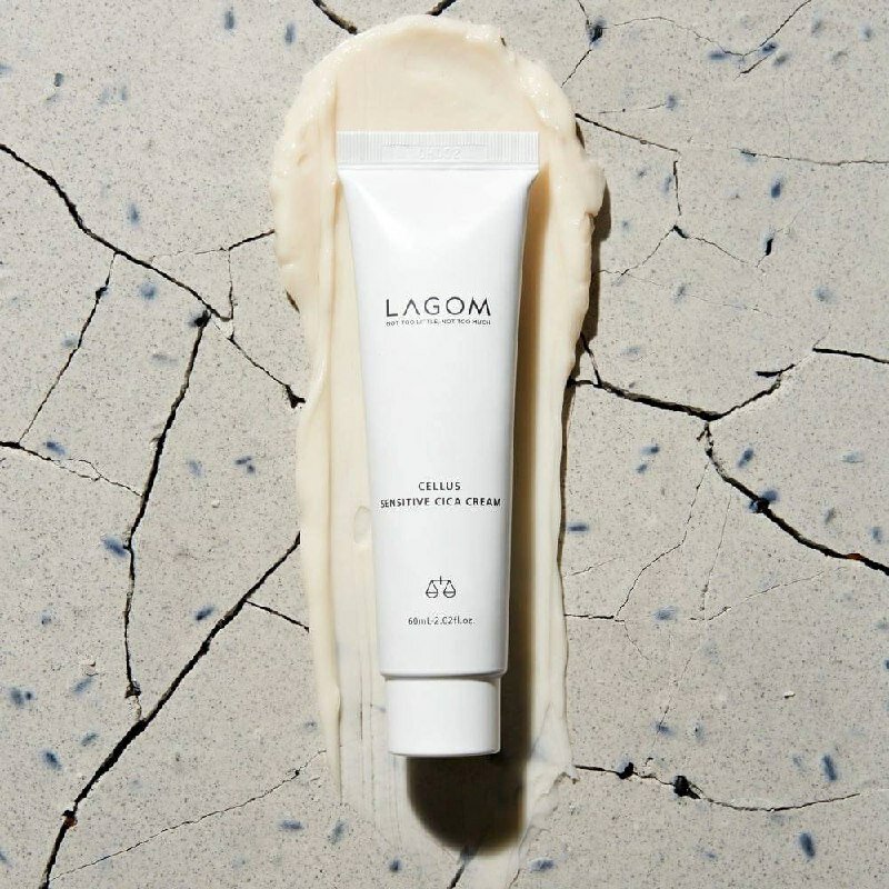 Крем для лица LAGOM CELLUS SENSITIVE CICA CREAM успокаивающий для чувствительной кожи, 60 мл