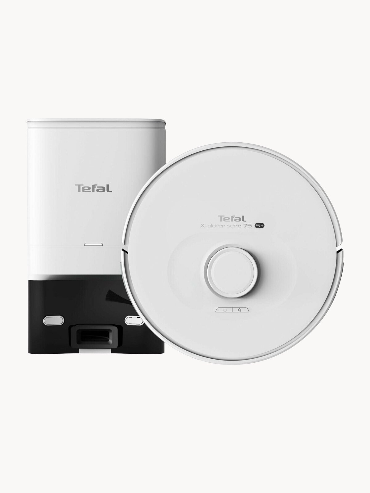 Робот-пылесос Tefal X-plorer Serie 75 S RG8577WH, 2700 ПА, 65 дБ, турборежим, 0.4 л пылесборник, 0.3 л резервуар для воды, белый