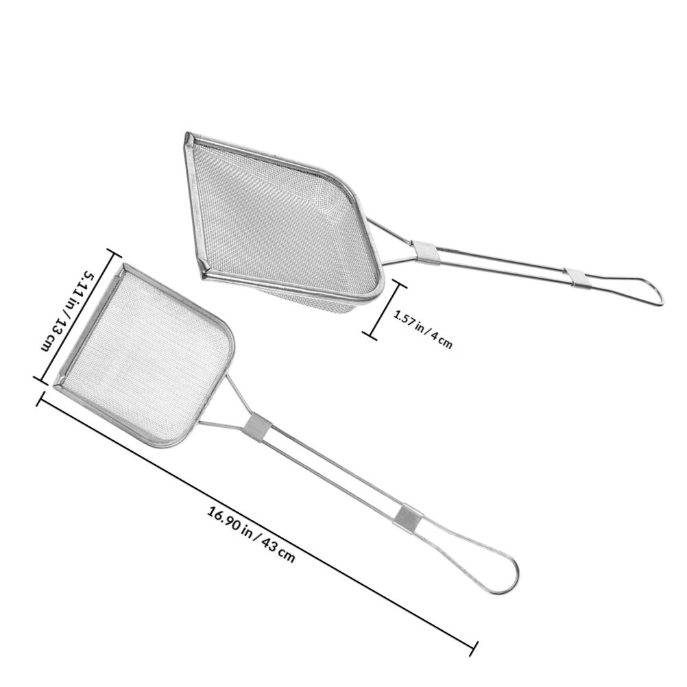 2Pcs Шумовка Для Жарки Квадратная Шумовка Из Нержавеющей Стали Для Глубокой Жарки 43.00X13.00X4.00Cm