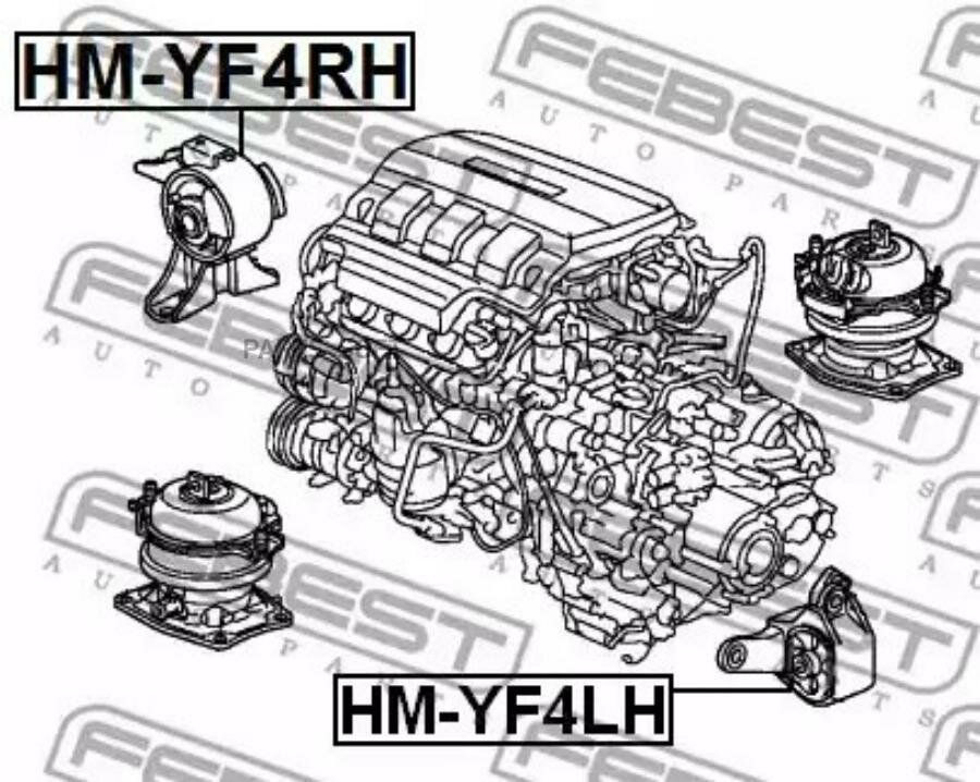 FEBEST HM-YF4RH Опора двигателя правая