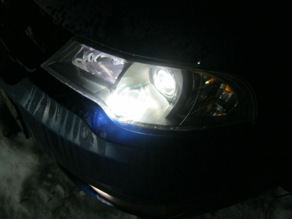 Комплект светодиодных Bi-led линз для Daewoo Nexia II N150 2008-2017 / линзы на нексию