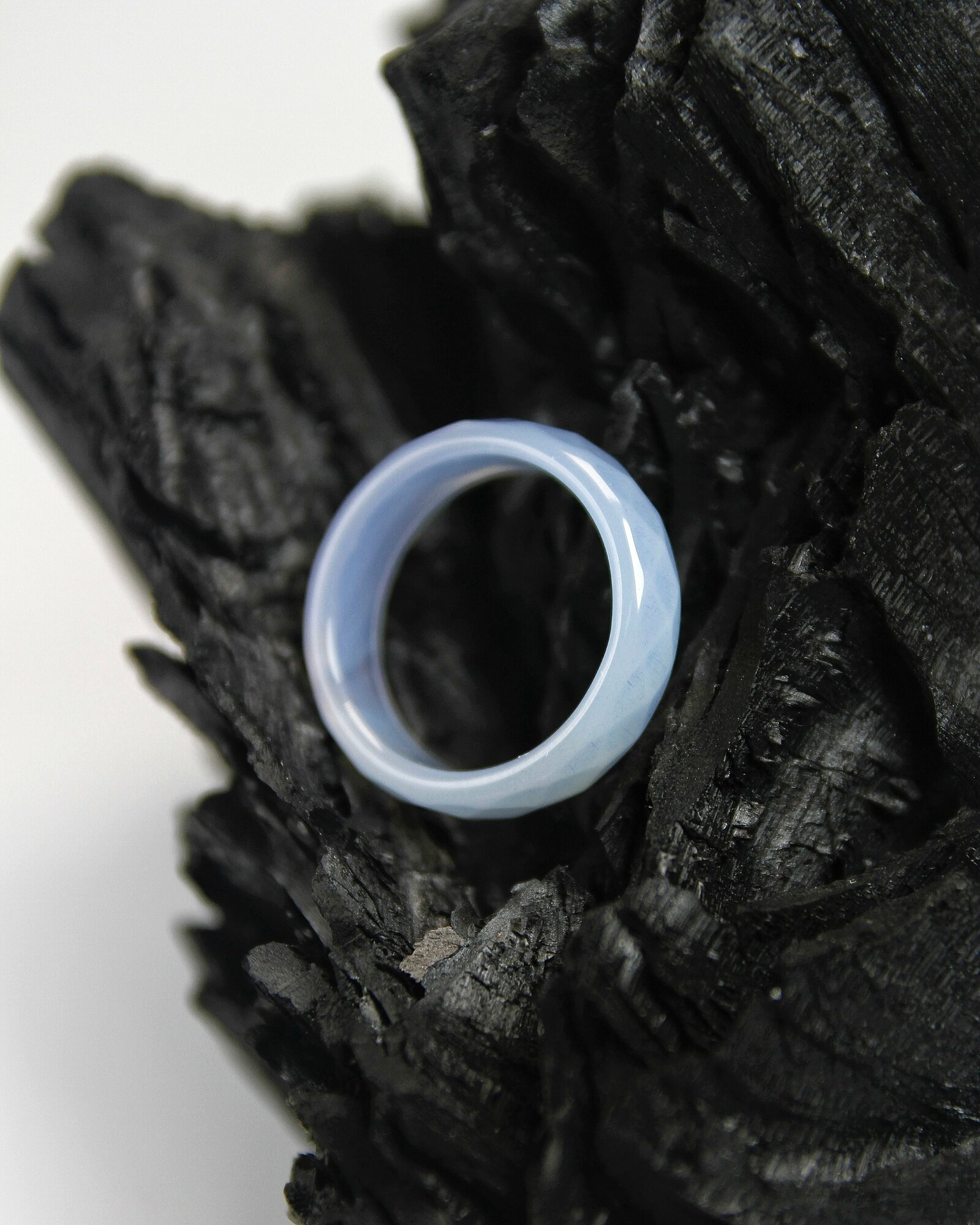 Кольцо-кулон Grow'N Up Кольцо из натурального камня Голубой агат, граненое, для душевного равновесия, размер 17-18, агат