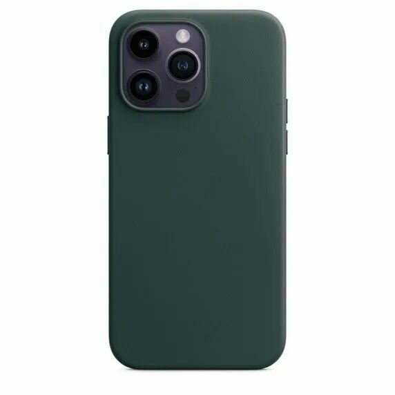 Кожаный чехол Leather Case для iPhone 12/12, зелёный