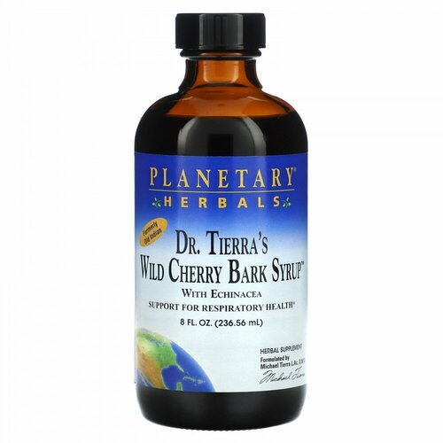 Planetary Herbals, Dr. Tierra&#x27; s Wild Cherry Bark Syrup, 8 fl oz (236.56 ml)