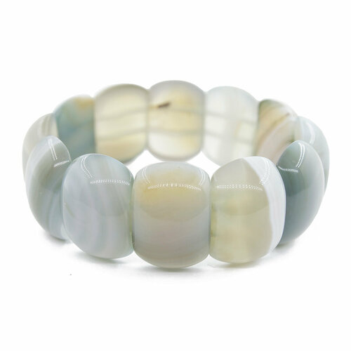 фото Браслет агат77, агат, размер 20 см, черный, бежевый