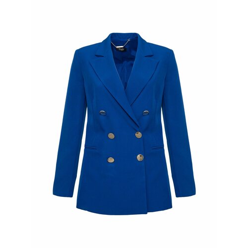 Пиджак LIU JO, средней длины, силуэт прямой, размер 42, синий