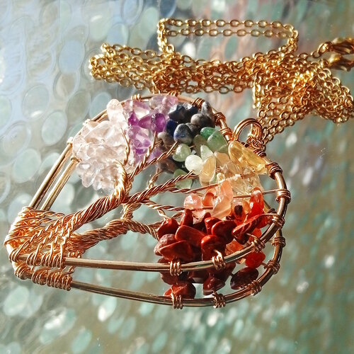 Колье цитрин аметист агат горный хрусталь розовый кварц лазурит авантюрин длина 55 см мультиколор 777₽